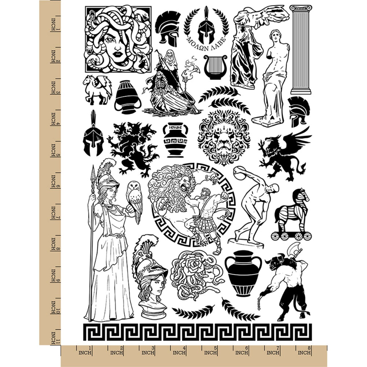 Greek Roman Mythology Monsters Temporary Tattoo Water Resistant Fake Body Art Set Collection